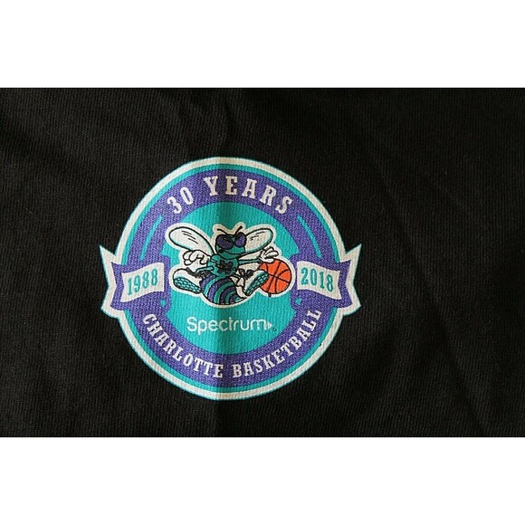 Charlotte Hornets T Shirt NBA 30th Anniversary 2018 Team Promo Black Size XL - Picture 5 of 6